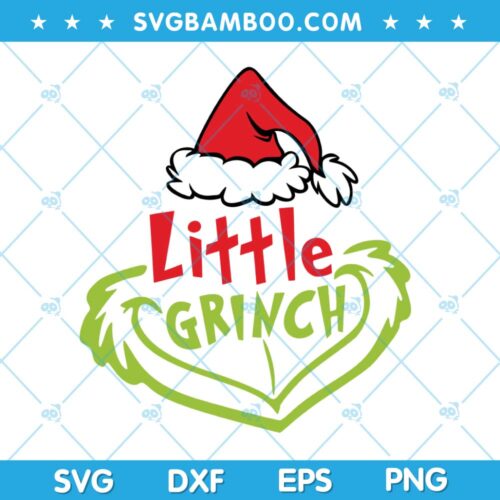 2 Little Grinch SVG, Grinch Chirstmas SVG, Little Grinch Santa Hat SVG, Grinch Family SVG DXF EPS PNG