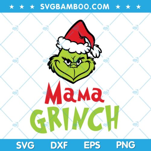 2 Mama Grinch Santa Hat SVG, Grinch Mama Christmas SVG, Grinch Mama Santa Hat SVG, Grinch Family SVG DXF EPS PNG