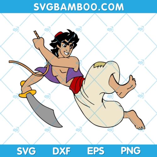 Aladdin Sword SVG, Disney Aladdin SVG, Aladdin with Sword SVG DXF EPS PNG