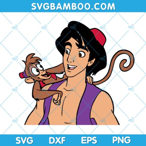 Aladdin and Abu SVG, Disney Aladdin Love Abu SVG, Funny Abu and Aladdin SVG DXF EPS PNG