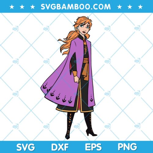 Anna Frozen SVG, Anna in Pink Coat SVG, Beautiful Anna SVG, Frozen Anna and Elsa SVG DXF EPS PNG