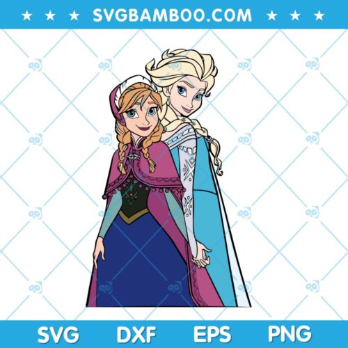 Anna and Elsa Frozen SVG, Disney Frozen SVG, Elsa Anna SVG, Frozen Sisters SVG DXF EPS PNG