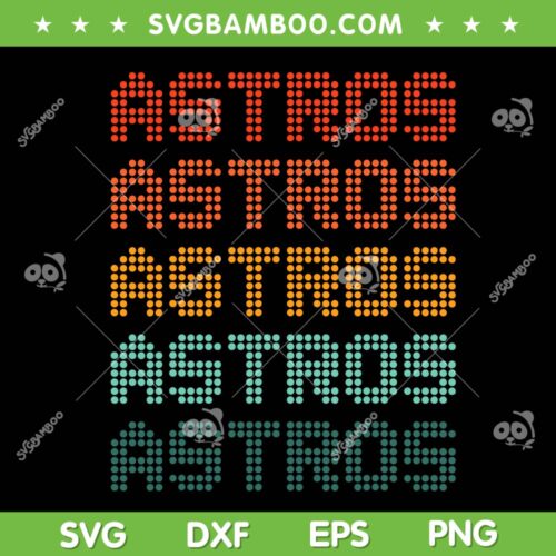 Astros Personalized Name SVG, Retro Vintage Astros SVG, Baseball Astros Vintage SVG DXF EPS PNG