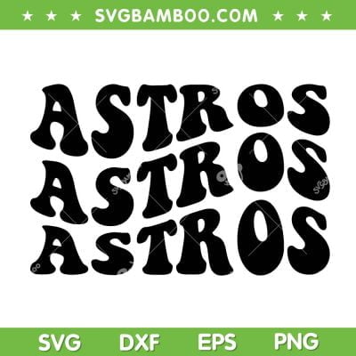Astros Wavy Stacked SVG, Astros Mascot Logo SVG, Team Mascot School Spirit SVG DXF EPS PNG