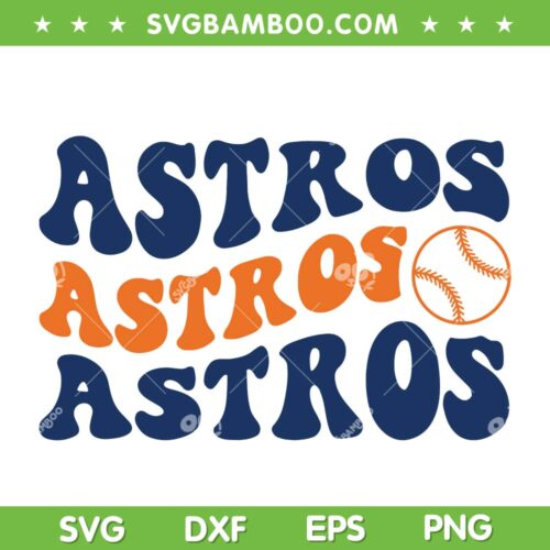 Astros Baseball Team Spirit SVG, Astros Fans SVG, Team Spirit SVG, Boho Wavy Stacked SVG DXF EPS PNG