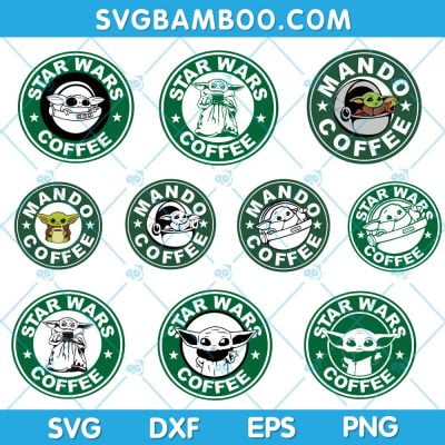 Baby Yoda Coffee SVG Bundle, Star Wars Yoda Starbucks SVG Bundle, Baby Yoda SVG Bundle, Disney Yoda SVG DXF EPS PNG