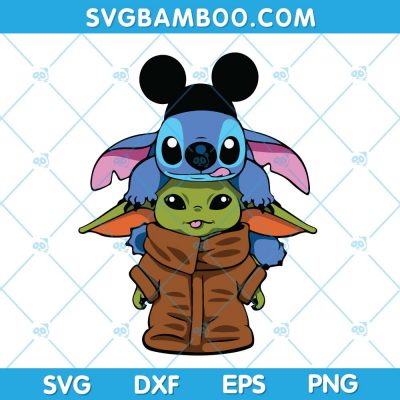 Baby Yoda and Stitch SVG, Star Wars Yoda Stitch Friends SVG, Disney Yoda SVG, Yoda Baby SVG DXF EPS PNG