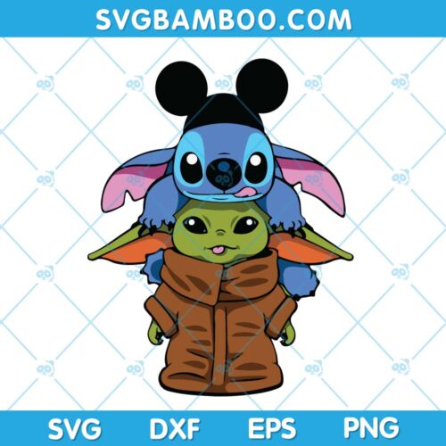 Baby Yoda and Stitch SVG, Star Wars Yoda Stitch Friends SVG, Disney Yoda SVG, Yoda Baby SVG DXF EPS PNG