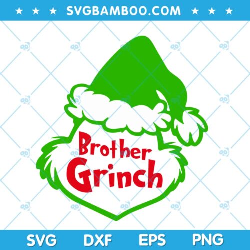Brother Grinch Santa Hat SVG, Christmas Grinch Hat SVG, Santa Hat SVG, Grinch Hat SVG DXF EPS PNG