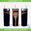 Chicago Bears Zipper 20oz Skinny Tumbler Template PNG, Chicago Bears Tumbler Wrap PNG, Football Tumbler Sublimation Design PNG Download