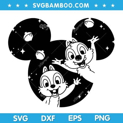 Chip And Dale Mouse Ears SVG, Chip Disneyland Ears SVG, Chip And Dale SVG DXF EPS PNG
