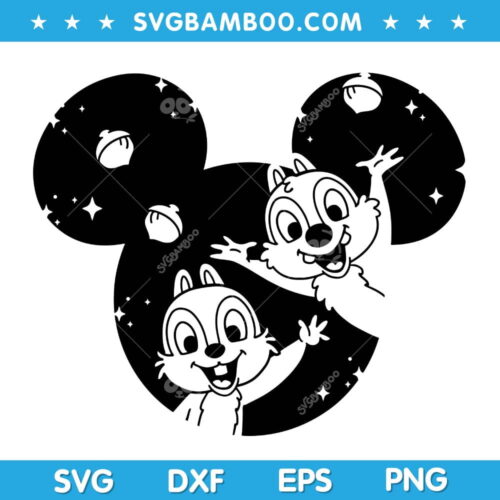 Chip And Dale Mouse Ears SVG, Chip Disneyland Ears SVG, Chip And Dale SVG DXF EPS PNG