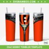Cincinnati Bengals Zipper 20oz Skinny Tumbler Template PNG, Cincinnati Bengals Tumbler Wrap PNG, Football Tumbler Sublimation Design PNG Download