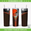 Cleveland Browns Zipper 20oz Skinny Tumbler Template PNG, Cleveland Browns Tumbler Wrap PNG, Sport Team Tumbler Sublimation Design PNG Download