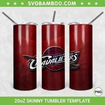 Cleveland Cavaliers 20oz Skinny Tumbler Template PNG, NBA Cleveland Cavaliers Tumbler Wrap PNG, NBA Logo Tumbler Sublimation Design PNG Download