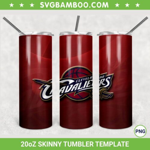 Cleveland Cavaliers 20oz Skinny Tumbler Template PNG, NBA Cleveland Cavaliers Tumbler Wrap PNG, NBA Logo Tumbler Sublimation Design PNG Download