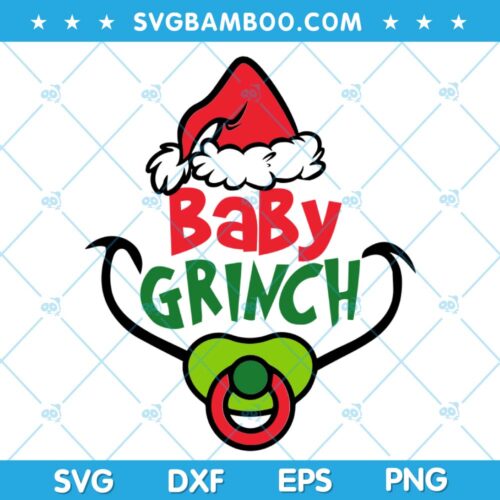 Cute Baby Grinch SVG, Christmas Grinch Hat SVG, Baby Grinch Writing SVG, Grinch Hat SVG DXF EPS PNG