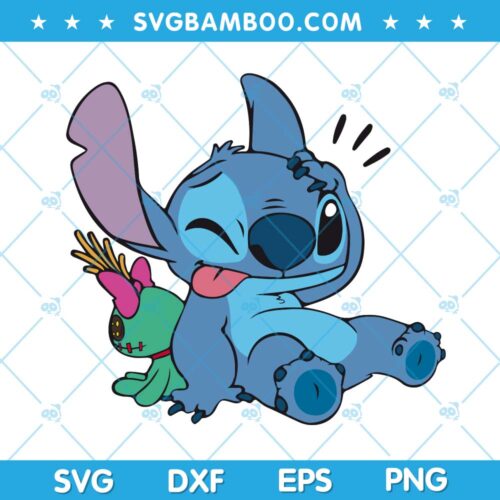 Cute Stitch And Doll Scrump SVG, Stitch And Scrump SVG, Disney Cartoon SVG DXF EPS PNG
