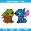 Cute Yoda Kiss Stitch SVG, Disney Stitch Kiss Baby Yoda SVG, Baby Yoda SVG, Yoda Kiss SVG DXF EPS PNG