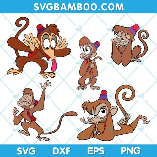 Disney Abu SVG Bundle, Aladdin Abu SVG Bundle, Disney Abu Monkey SVG DXF EPS PNG