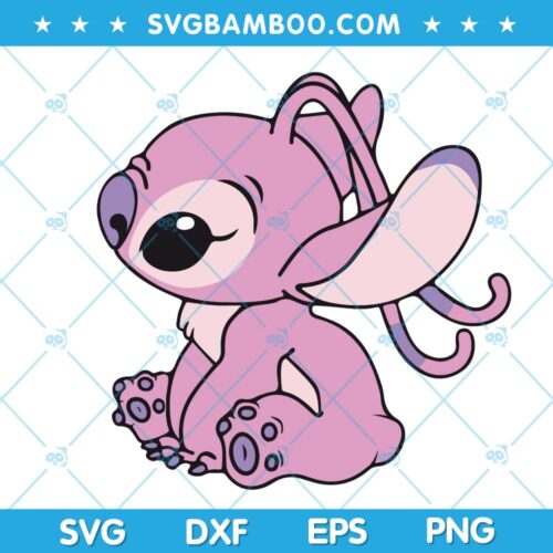 Disney Angel SVG, Angel Stitch Pink SVG, Stitch And Angel SVG, Disney Character SVG DXF EPS PNG