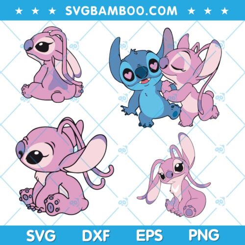 Disney Angel And Stitch SVG, Stitch And Angel Love SVG, Disney Character SVG DXF EPS PNG