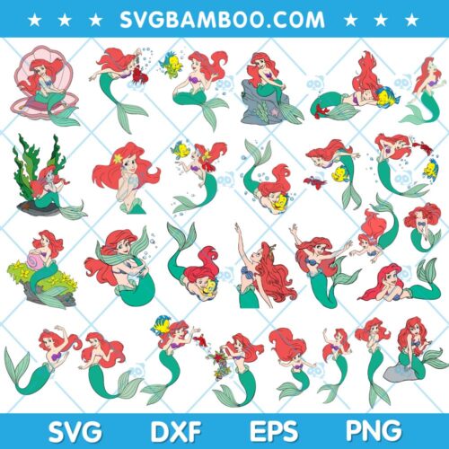 Disney Ariel SVG Bundle, The Little Mermaid Ariel SVG Bundle, Ariel SVG Bundle, Disney Character SVG DXF EPS PNG