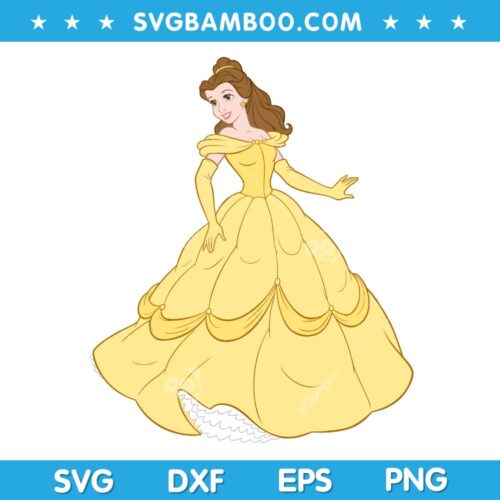 Disney Belle Princess SVG, Belle Princess SVG, Disney Belle SVG, Belle Beauty and The Beast SVG DXF EPS PNG