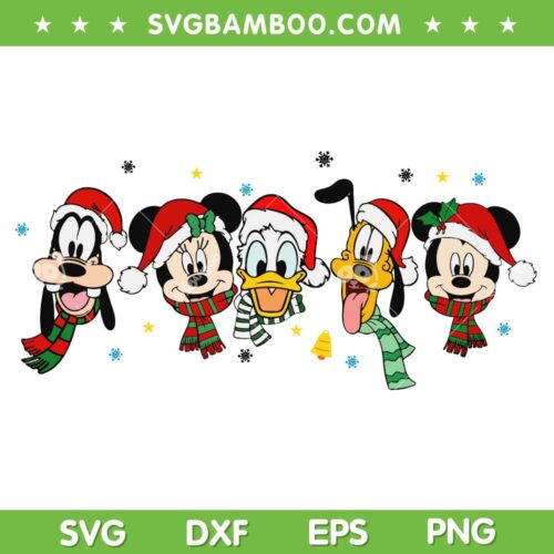 Disney Characters Face Christmas 2022 SVG, Mickey Best Day Face Xmas SVG, Disney Mickey Donal Chirstmas SVG DXF EPS PNG