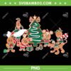 Disney Characters Gingerbread PNG, Disney Mickey Minnie Goofy Pluto Chip Dale Christmas Tree PNG, Disney Christmas PNG