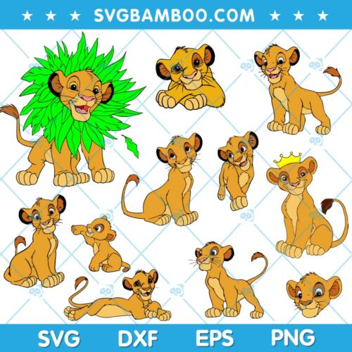 Disney Kid Simba SVG Bundle, I Love Simba SVG Bundle, Simba SVG Bundle, Disney Simba SVG DXF EPS PNG