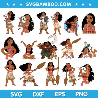 Disney Moana SVG Bundle, Moana Disney Princess SVG Bundle, Baby Moana SVG Bundle DXF EPS PNG
