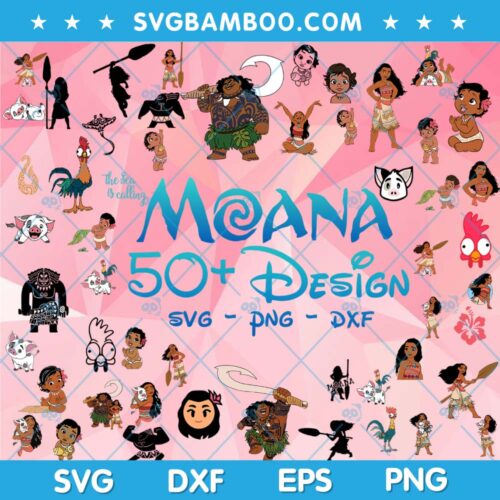 Disney Moana SVG Bundle, Moana 50 Designs SVG Bundle, Disney Character SVG Bundle DXF EPS PNG