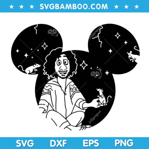 Disney Mouse Bruno SVG, Mickey Mouse Ear Encanto Bruno SVG, Bruno Mickey Head SVG DXF EPS PNG
