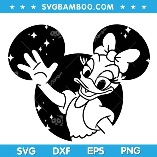 Disney Mouse Daisy Duck SVG, Daisy Disneyland Ears SVG, Mickey Mouse Duck SVG DXF EPS PNG