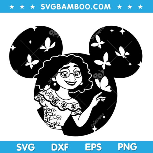 Disney Mouse Mirabel Charm SVG, Disney Character Ears SVG, Disney Encanto Mirabel SVG, Mouse Ear Mirabel SVG DXF EPS PNG