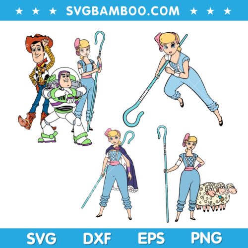 Disney Pixar Bo Peep SVG Bundle, Little Bo Peep Toy Story SVG Bundle, Toy Story 4 SVG Bundle DXF EPS PNG