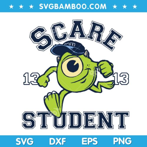 Disney Pixar Monsters SVG, Monster University Scare Student Mike Portrait SVG, Disney Charatcer Monster SVG DXF EPS PNG