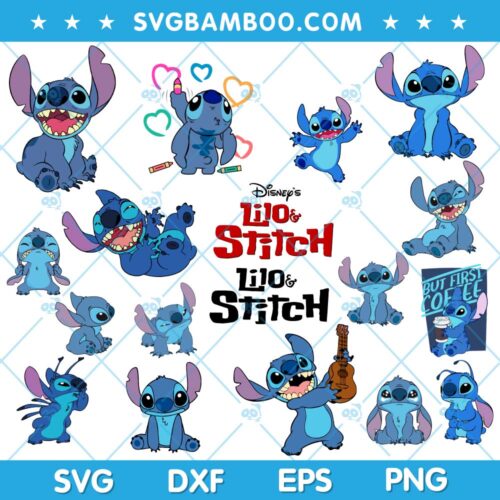 Disney Stitch SVG Bundle, I Love Stitch SVG Bundle, Disney Lilo And Stitch SVG Bundle DXF EPS PNG