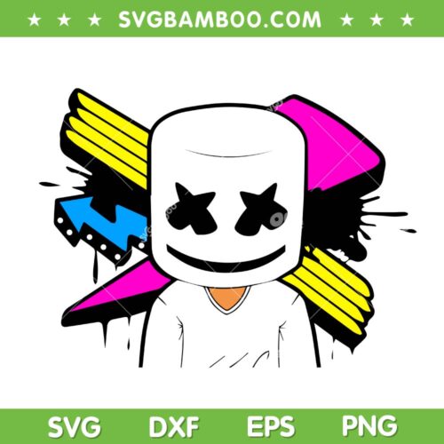 DJ Marshmello Head SVG, Mystery DJ Marshmello SVG, Colorfull DJ Marshmello SVG, Box Head DJ Marshmello SVG DXF EPS PNG