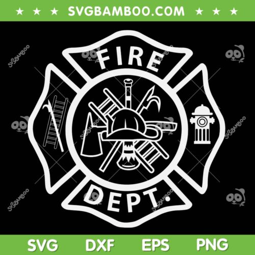 Fire Department Logo SVG, Uniform Fireman Symbol SVG, Firefighter Gear Logo SVG DXF EPS PNG