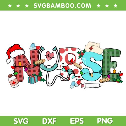 Funny Christmas Nurse SVG, Sublimation Christmas Nurse SVG, Nurse Writing Christmas SVG DXF EPS PNG