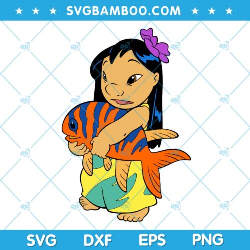 Funny Lilo Hug Fish SVG, Lilo And Fish SVG, Disney Lilo SVG, Encanto SVG DXF EPS PNG