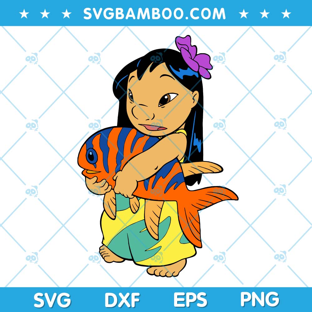 Funny Lilo Hug Fish SVG, Lilo And Fish SVG, Disney Lilo SVG