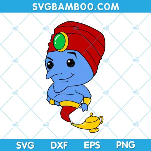 Genie Chibi SVG, Disney Baby Genie SVG, Aladdin Kids Genie SVG, Chibi Disney SVG DXF EPS PNG