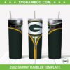 Green Bay Packers Zipper 20oz Skinny Tumbler Template PNG, Green Bay Packers Logo Tumbler Wrap PNG, NFL Teams Tumbler Sublimation Design PNG Download