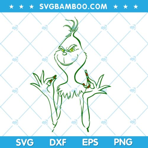 Grinch Cricut File SVG, Christmas Grinch Candy Cane SVG, Christmas Grinch SVG, White Grinch SVG DXF EPS PNG
