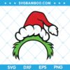 Grinch Head Santa Hat SVG, Grinch Headband Chirstmast SVG, Grinch Santa Icon SVG, Grinch Chirstmas SVG DXF EPS PNG