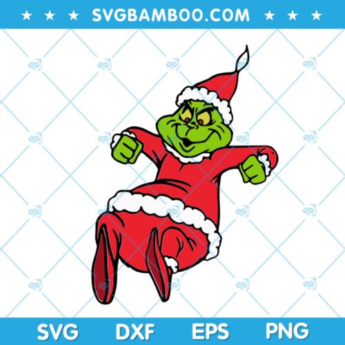 Grinch Jump SVG, Christmas Grinch Jump SVG, Funny Grinch Jumping SVG, Santa Grinch Jump SVG DXF EPS PNG