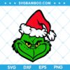 Grinch Resting Face Santa Hat SVG, Grinch Big Head SVG, Christmas Funny Grinch SVG, Grinch Santa SVG DXF EPS PNG